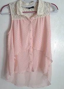 ❤Heart Soul layered, semi sheer blouse. Size M